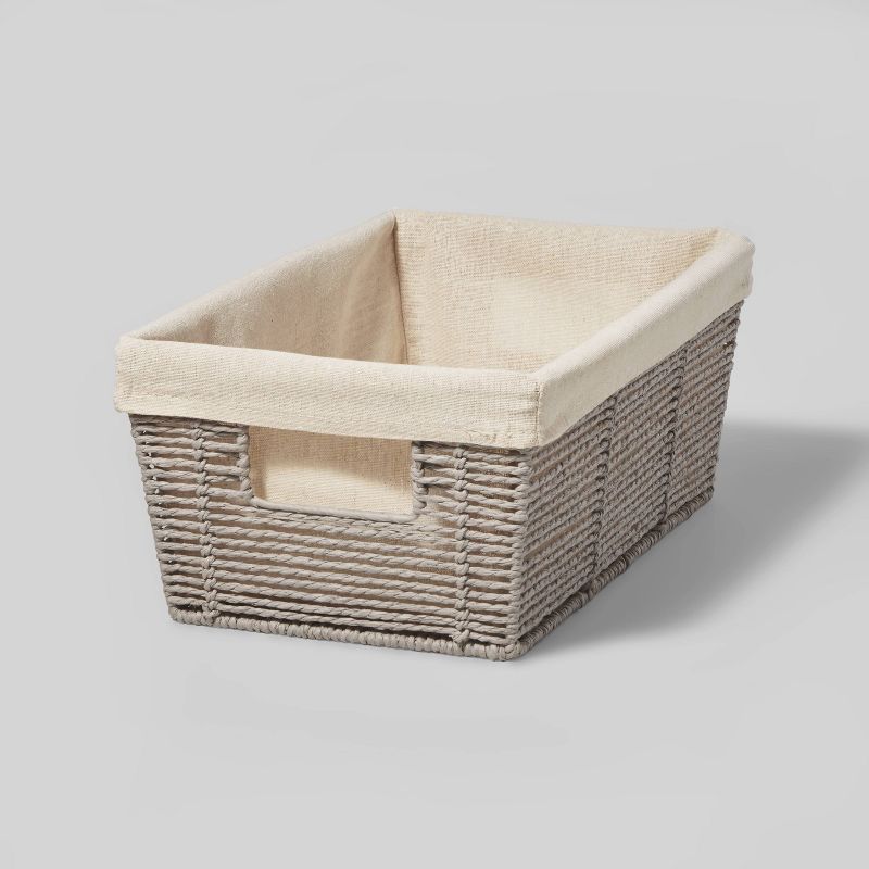 16&#34; x 9&#34; x 6&#34; Woven Twisted Paper Rope Media Basket Gray - Brightroom&#8482; | Target