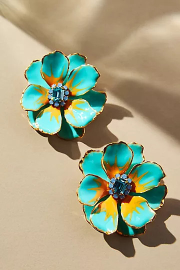 The Pink Reef Hand-Painted Earrings | Anthropologie (US)