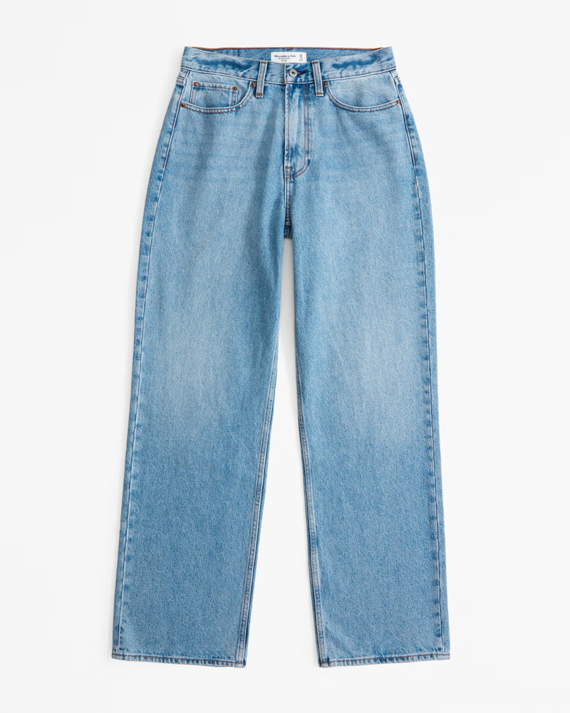 Women's Curve Love Mid Rise Slouchy Jean | Women's Bottoms | Abercrombie.com | Abercrombie & Fitch (US)