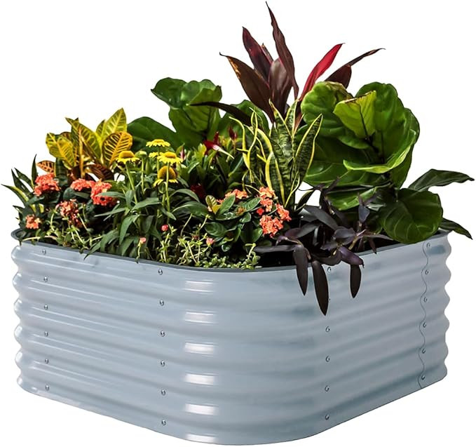 Vego garden Raised Garden Bed Kit, 17" Tall 4 in 1 Modular Metal Raised Garden Beds Kit, Metal Pl... | Amazon (US)