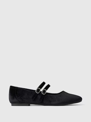 Velvet Double-Strap Mary Jane Flats | Gap (US)