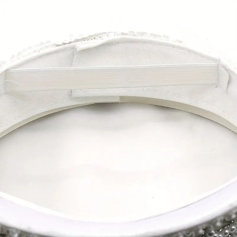 Bride Hat White Sequin Faux Pearl Decor Novelty Bridal Hat - Temu | Temu Affiliate Program