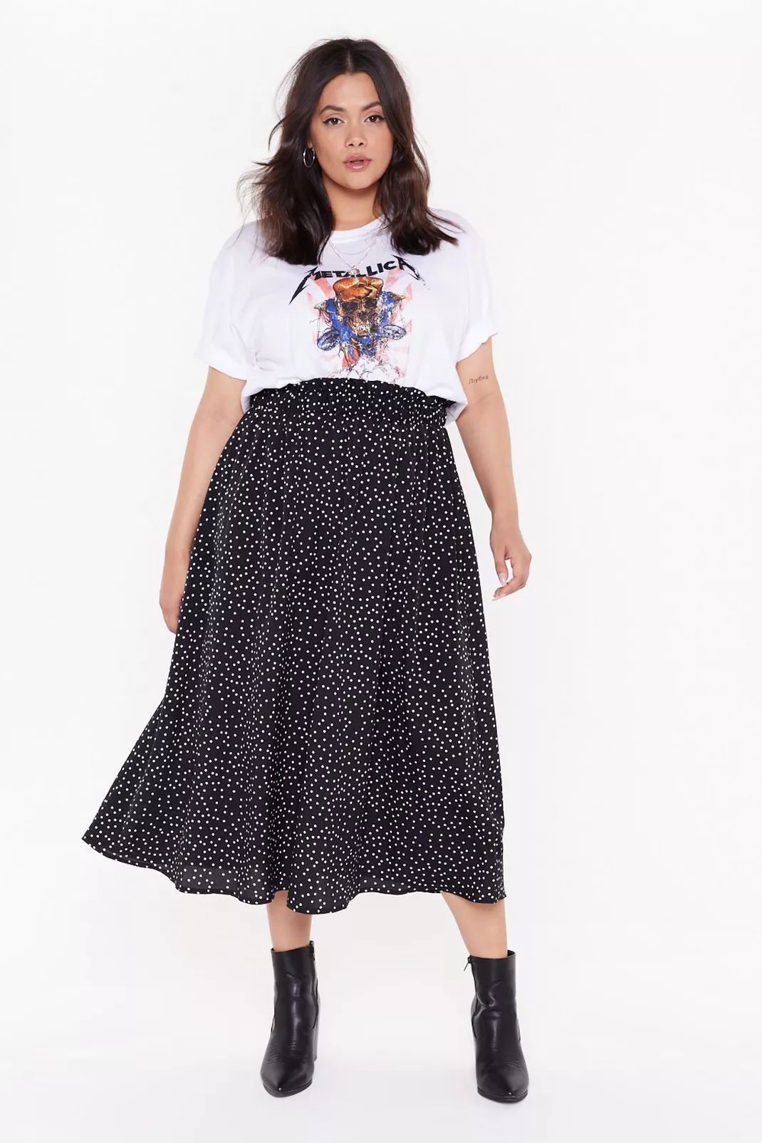 Plus Size Polka Dot Midi Skirt | Nasty Gal (US)