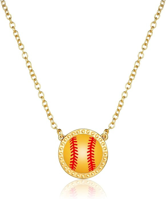 Volleyball/Softball/Soccer/Basketball/Football/Baseball/Pickleball Necklace for Women Girls, Mom ... | Amazon (US)
