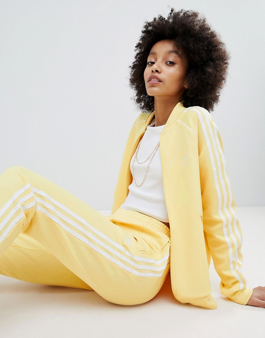 adidas Originals adicolor Three Stripe Track Jacket In Yellow - Yellow | ASOS US