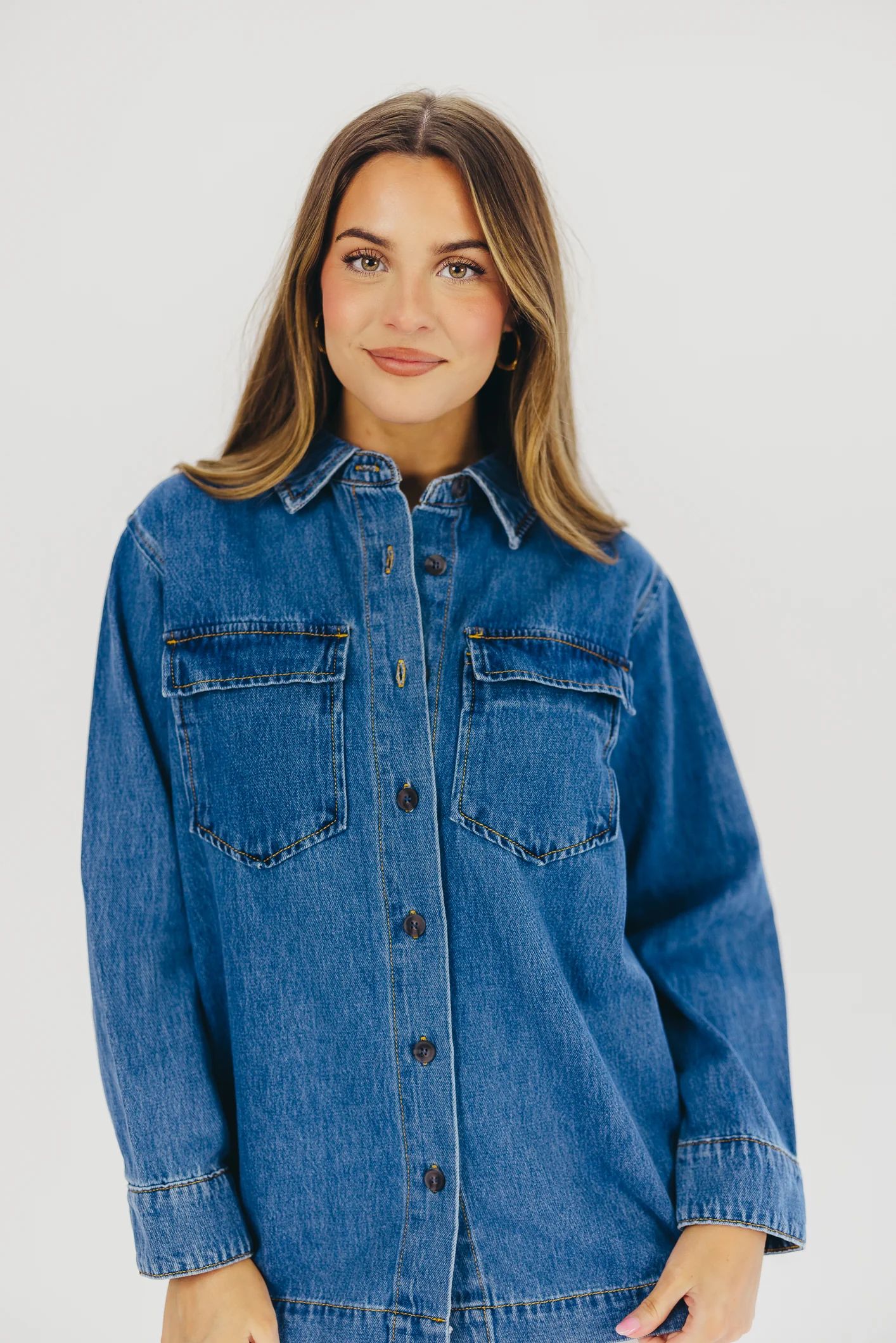 Jane Long-Sleeved Shirt in Denim | Worth Collective