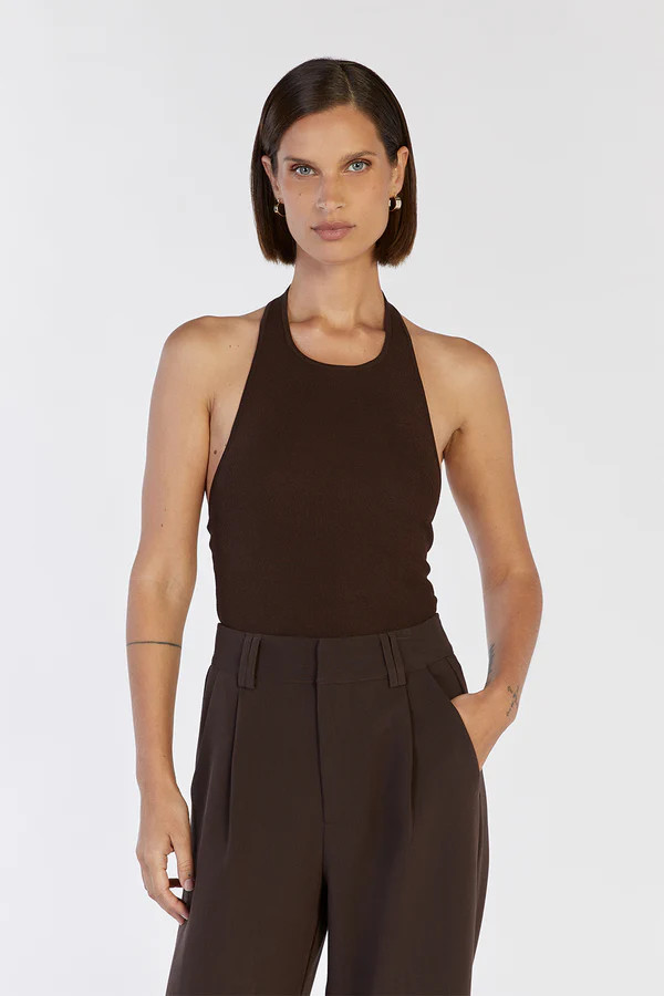 KARLIE CHOC HALTER TOP | DISSH