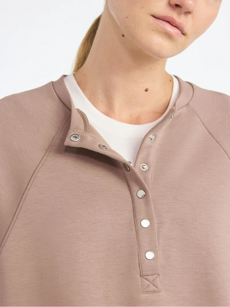Scoop Women’s New Scubaknit Raglan Henley Top, Sizes XS-XXL - Walmart.com | Walmart (US)