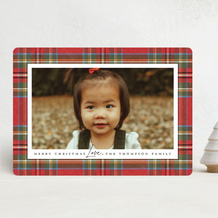 "Tartan" - Customizable Holiday Photo Cards in Red by Wildfield Paper Co. | Minted