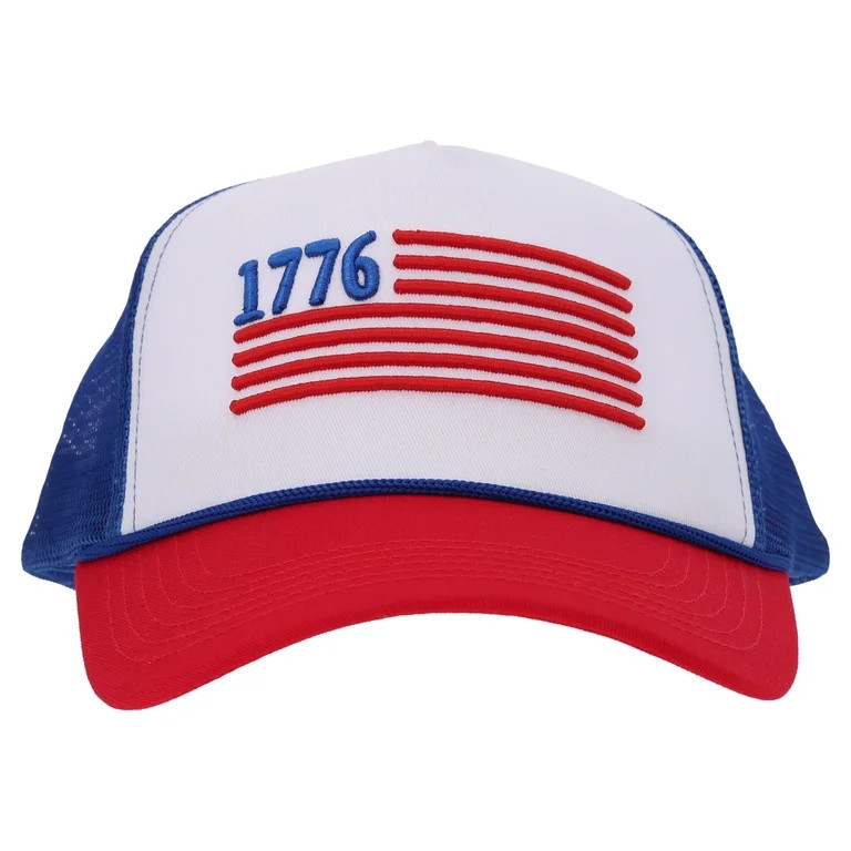 Way To Celebrate Patriotic 1776 Flag Trucker Hat for Adults | Walmart (US)