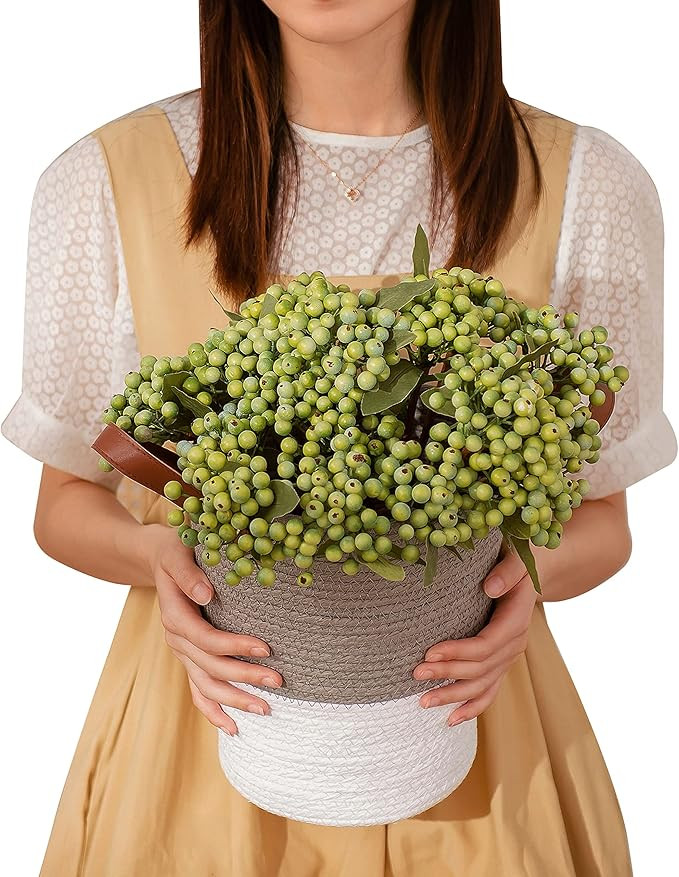 16 Bundles of 11.4" Artificial Berry Stems Floral Sprays Berry Fruit Picks for Home Décor Office... | Amazon (US)