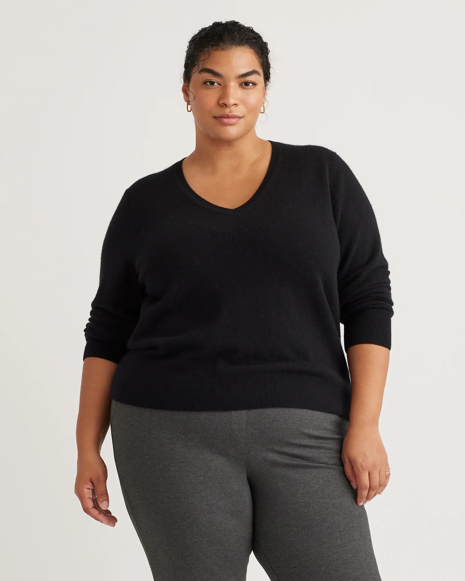 Mongolian Cashmere V-Neck Sweater | Quince