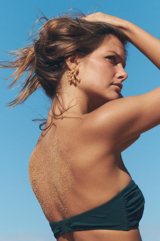 CORAL METAL EARRINGS | Zara US