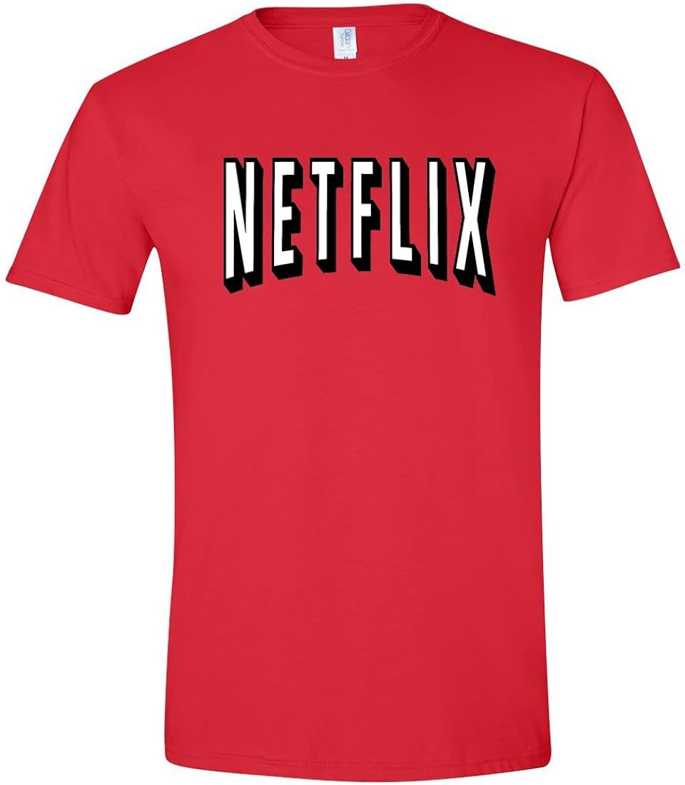 Netflix and Chill Red Colorful Couple T-Shirt Halloween Costume Funny Design Men/Women Unisex White  | Amazon (US)