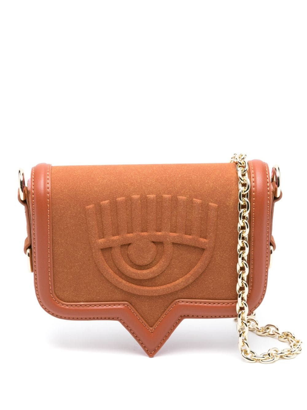 Chiara Ferragni Eyelike-embossed crossbody bag - Brown | Farfetch Global