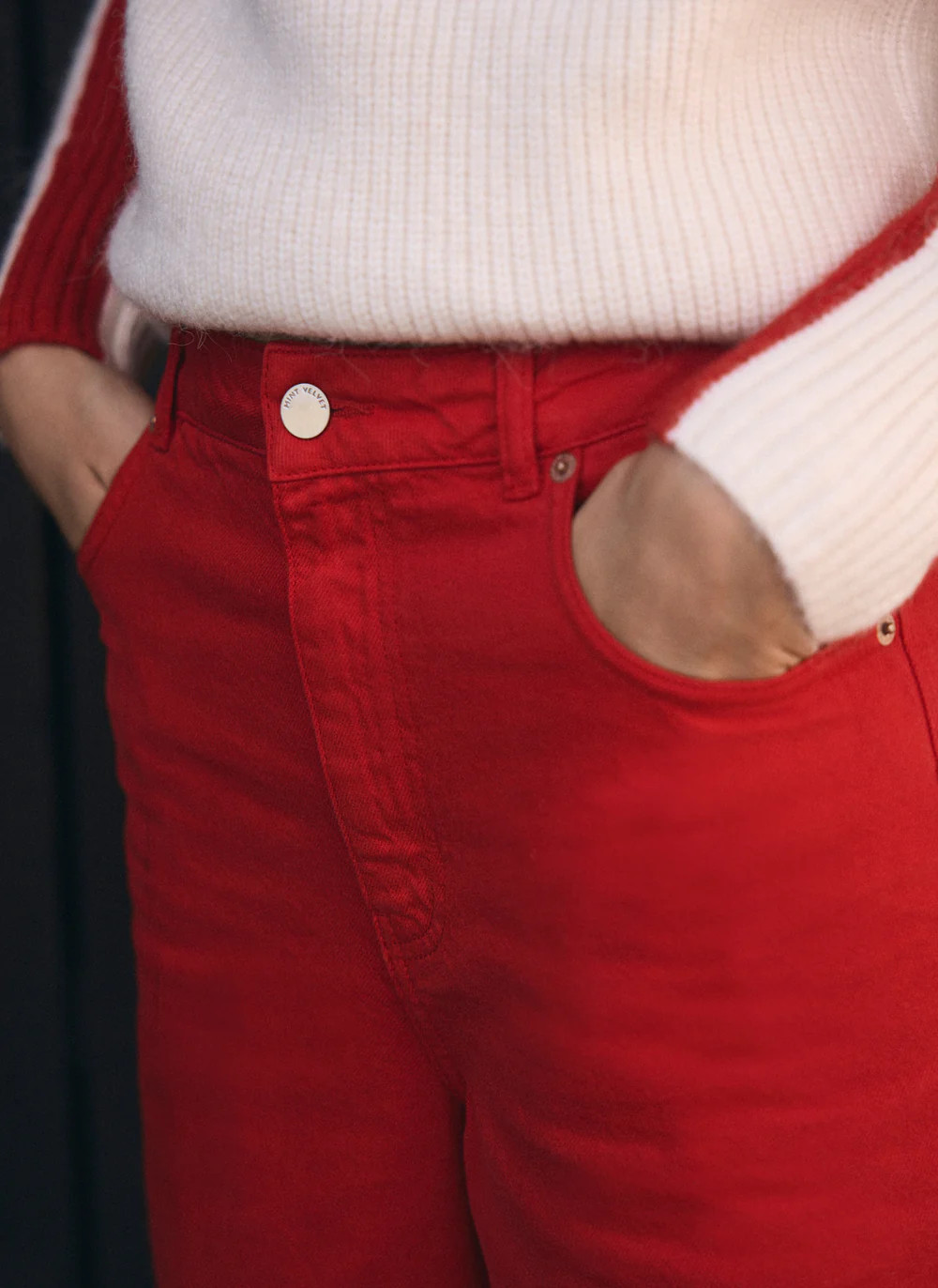 Red Wide Leg Jeans | Mint Velvet