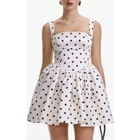 Self-Portrait Polka Dot Satin Mini Dress - UK 6 | Coggles (Global)