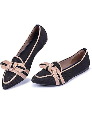 BEJINASH Women's Loafer Flats Casual Knit Fabric Lightweight Dressy Shoes Washable Elegant Pointe... | Amazon (US)