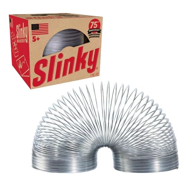 Retro Slinky the Original Walking Spring Toy, Silver Metal Slinky, Ages 5+ - Walmart.com | Walmart (US)