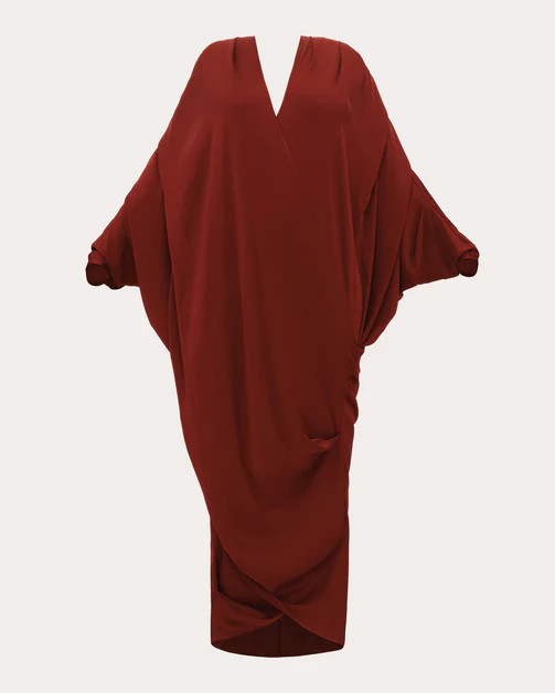 Tibara Draped Satin Kaftan | Olivela