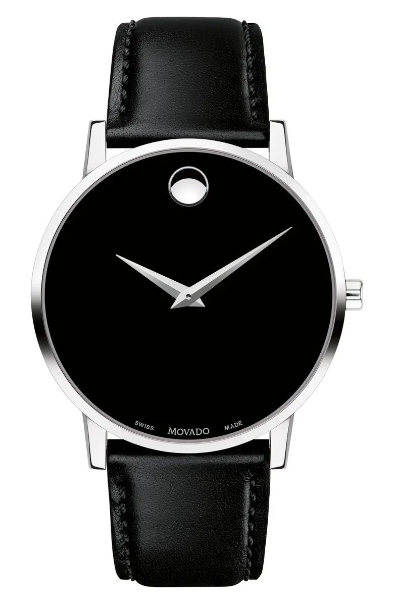 Leather Strap Watch, 40mm | Nordstrom