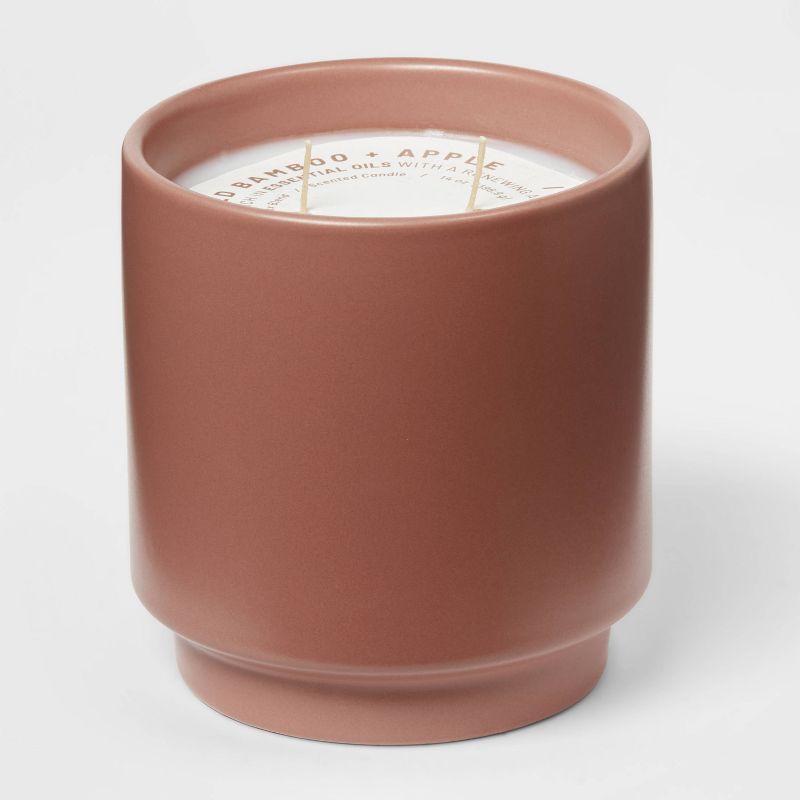 14oz Matte Ceramic Candle Red Bamboo & Apple Red - Project 62™ | Target
