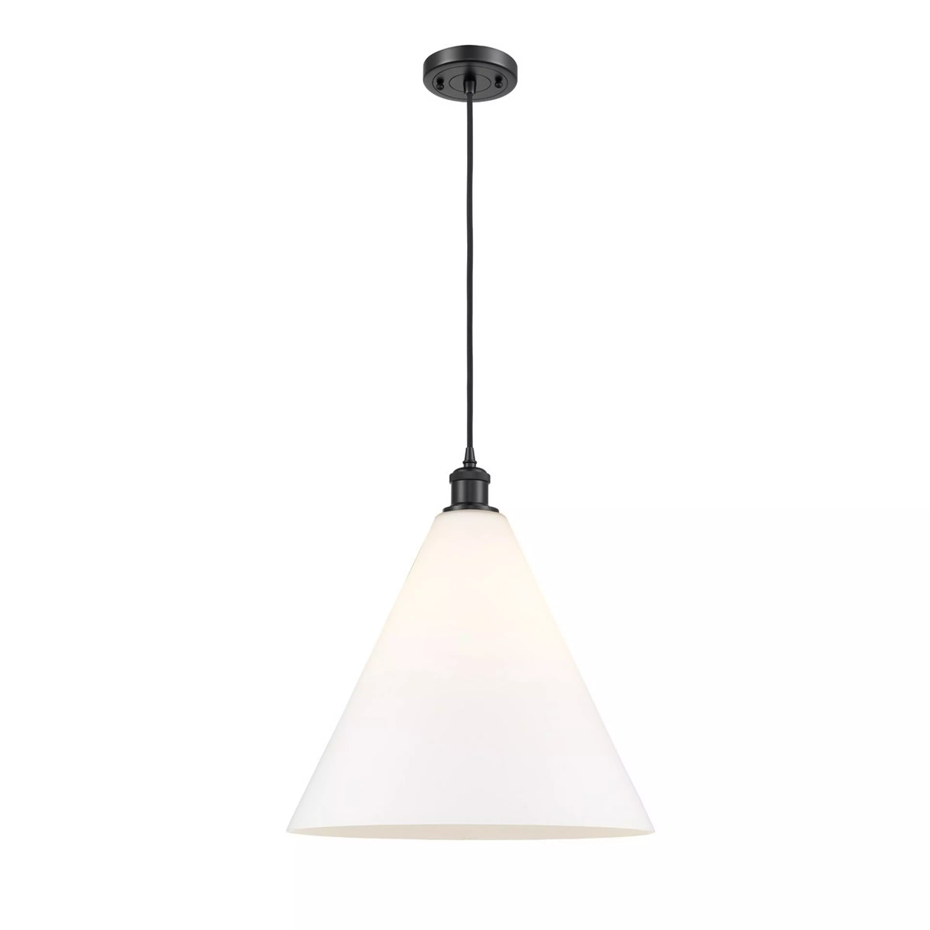 Arthur Cone Pendant - Large - White Glass | Shades of Light