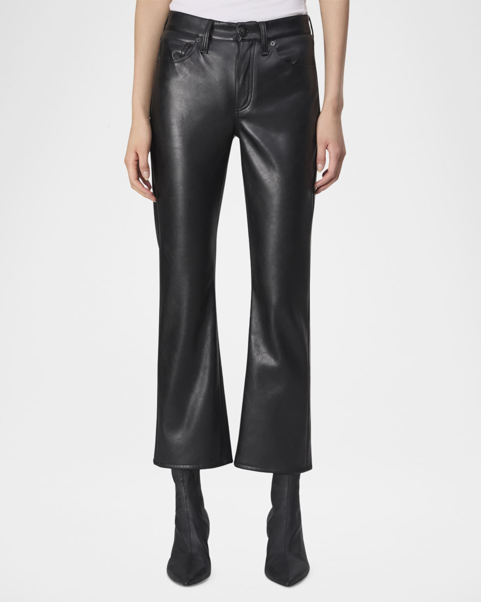 Rag & Bone Peyton Faux Leather Ankle Flare Pants | Neiman Marcus