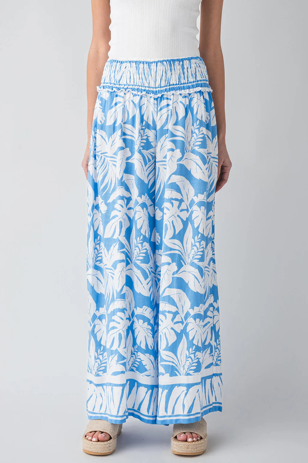 Ocean Drive Palm Printed Cotton Blend Pant | Social Threads