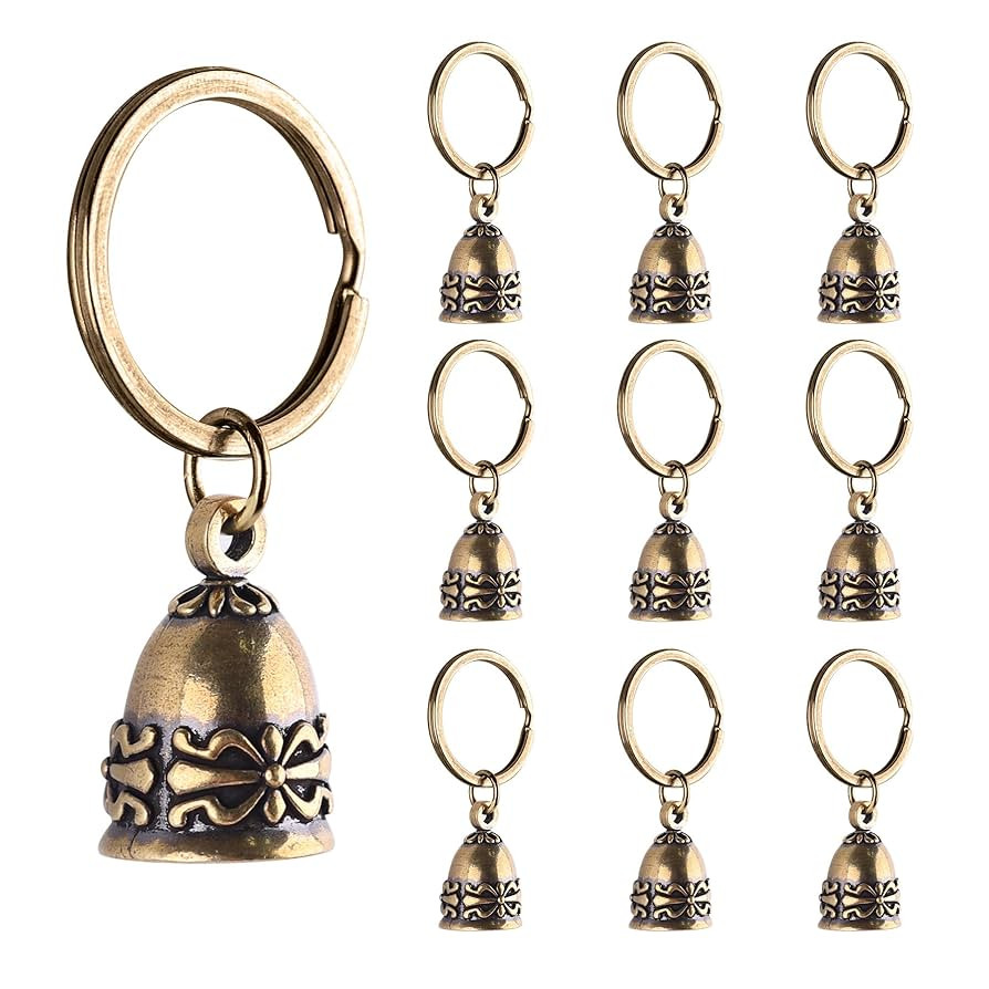Framendino, 10 Pack Antique Copper Bells Keychain for Home Christmas Decoration | Amazon (US)
