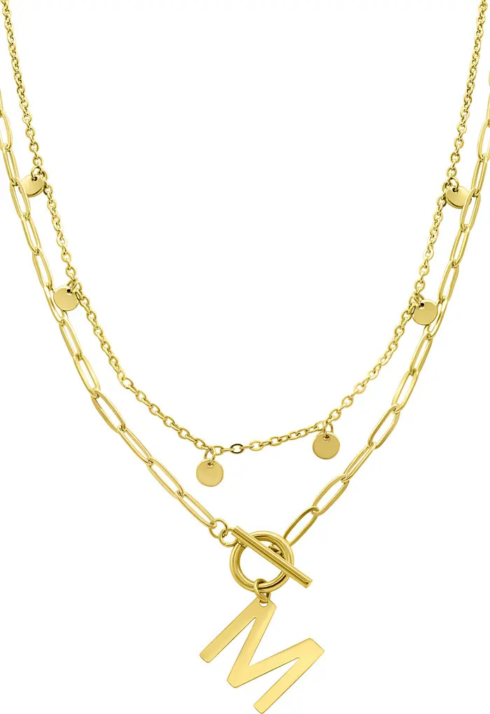Initial Pendant Layered Chain Necklace | Nordstrom Rack