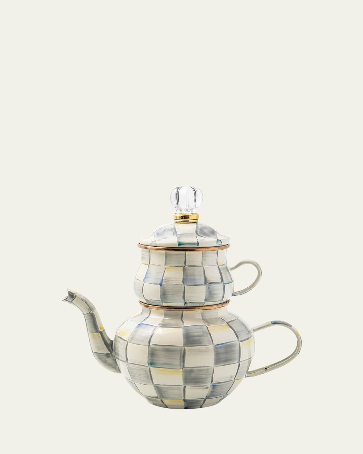 Sterling Check Enamel High Tea | Bergdorf Goodman
