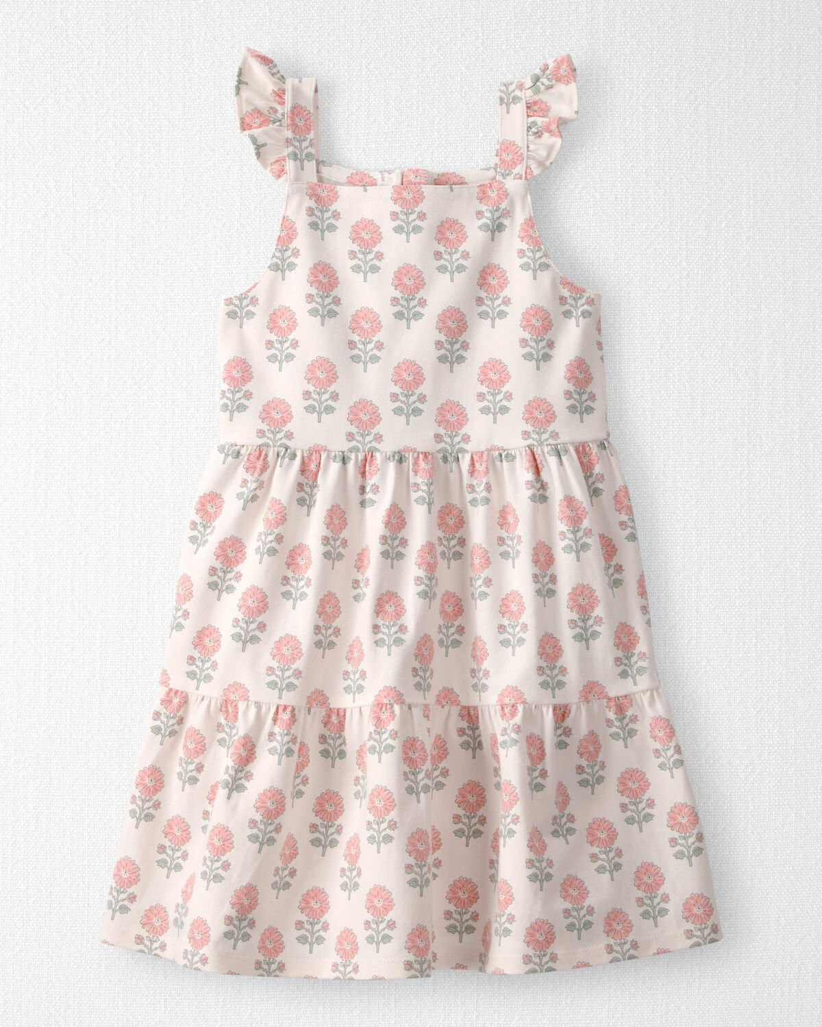 Rosebud Petal - Toddler Girl Organic Cotton Tiered Dress in Rosebud Petal Print , Selected | Carter's Inc