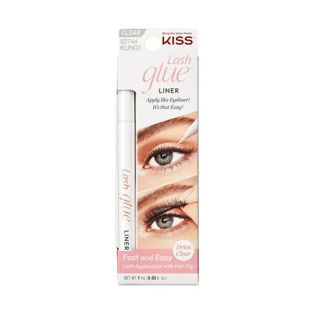 KISS Lash GLUEliner Matte Finish False Eyelash Glue, 0.7 mL (0.02 fl. oz.), Clear | Walmart (US)