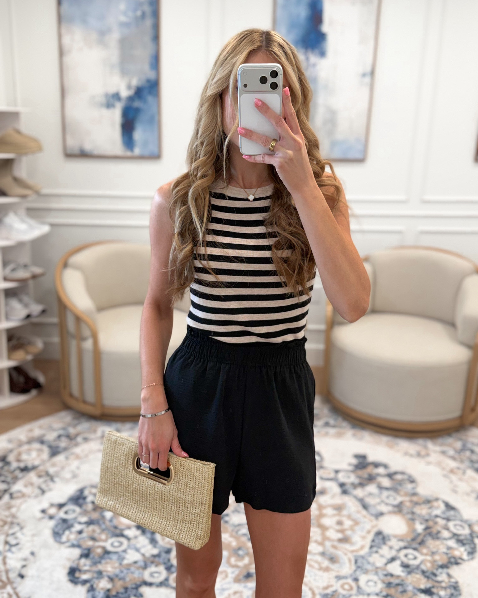 The easiest everyday outfit 🤍✨
A good striped top + comfy black shorts is always a go-to—simple, flattering, and looks put together with zero effort. I love how easy this combo is to dress up with a cute bag or keep casual for everyday plans.

Perfect for errands, travel days, or just an easy spring/summer outfit you’ll reach for on repeat. I’m 5’8.5 wearing size small for reference ✨

#LTKSeasonal #LTKWorkwear #LTKootd