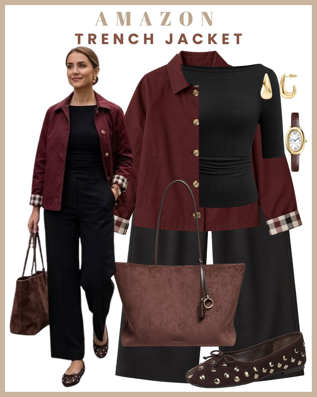 The cropped trench jacket is having a moment 🤎🍂

A modern twist on the classic trench — cropped, structured, and so easy to style ✨

Perfect for those in-between weather days when you want the polished feel of a trench without all the extra length.

👖 Style it with jeans for an effortless everyday look
🖤 Pair with tailored trousers for chic office dressing
👗 Throw it over a dress for an elevated fall look
✨ Add ballet flats or loafers for that effortless city-girl vibe

One jacket, endless outfit possibilities — definitely a fall wardrobe staple 

 #LTKdayinmylife #LTKgrwm #LTKWorkwear