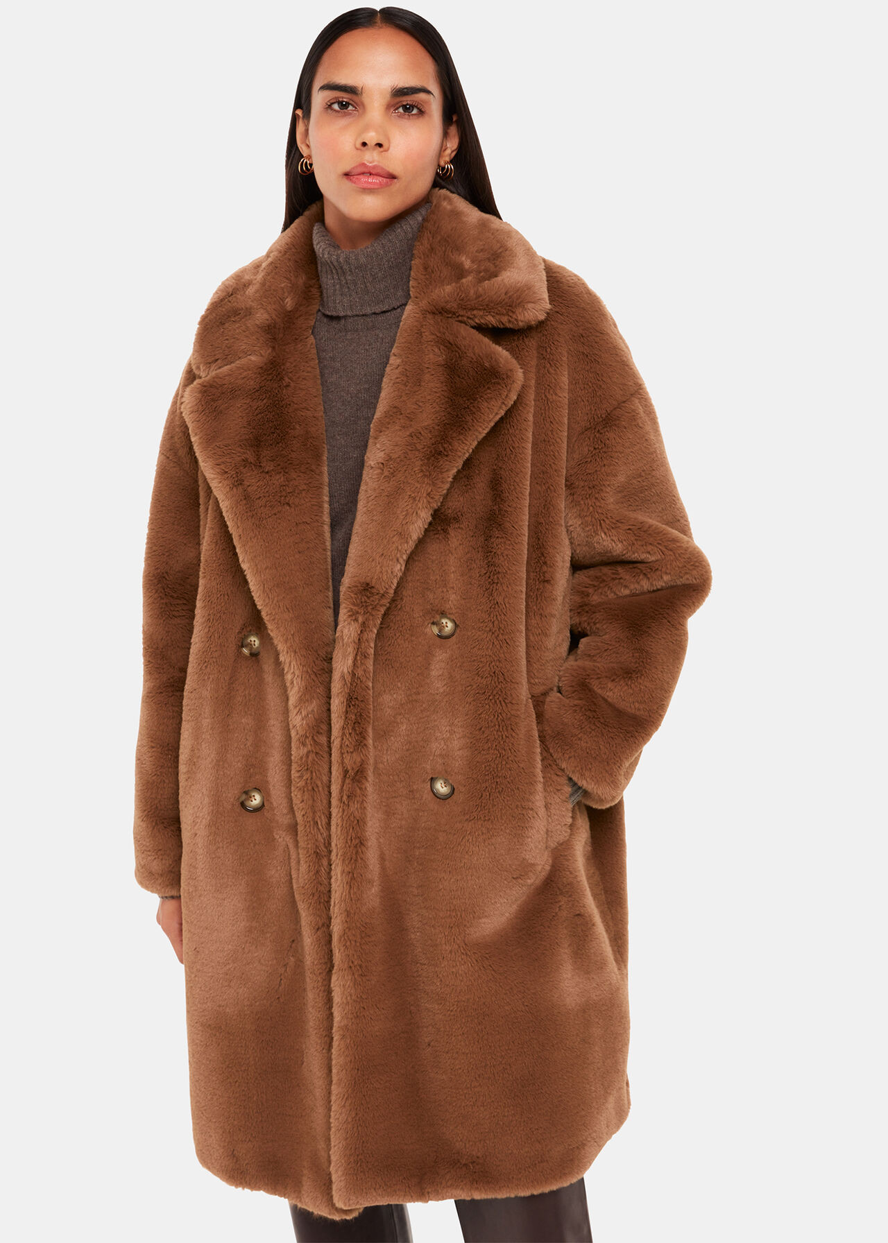 Brown Teddy Faux Fur Coat | WHISTLES | | Whistles