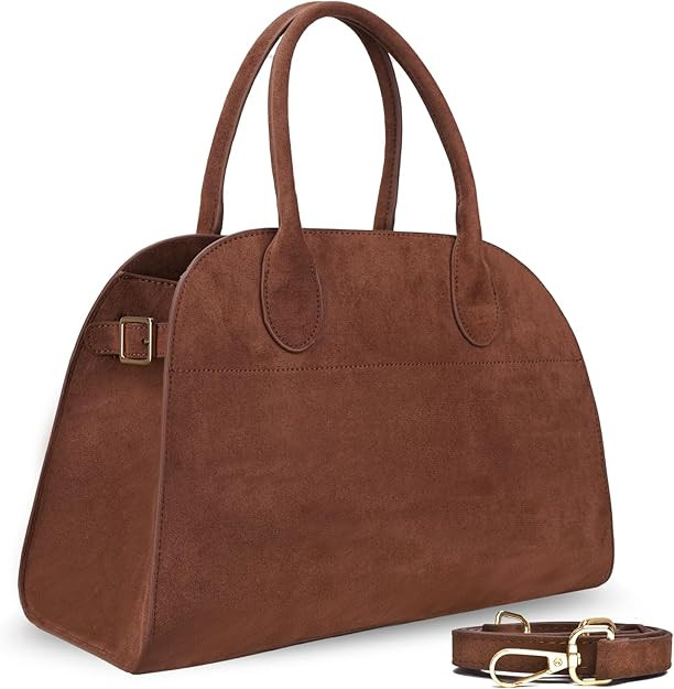 Suede Tote Bag for Womens-Retro Faux Leather Suede Handbags, Trendys Top Handle Bag,Coffee Satche... | Amazon (US)