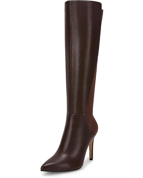 Rilista Womens Knee High Boots Sexy Pointed Toe Stiletto Heel Boot Leather Zipper Riding Boots Dr... | Amazon (US)