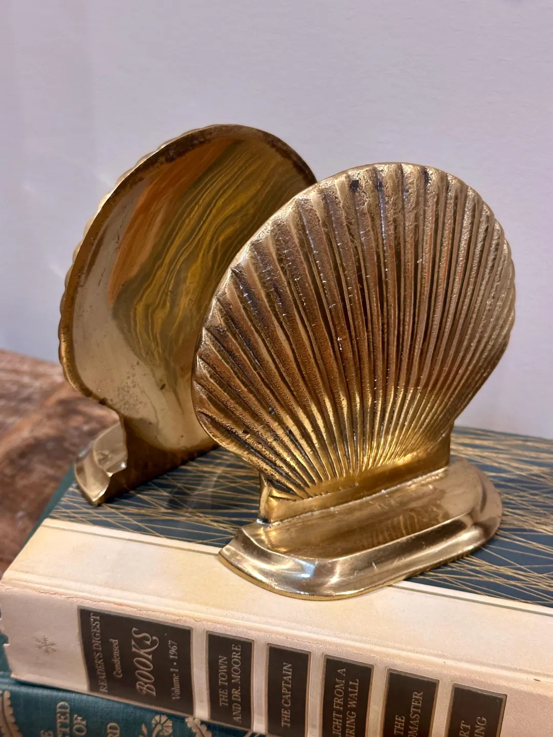 Vintage Brass Clam Shell or Seashell Bookends - Etsy | Etsy (US)