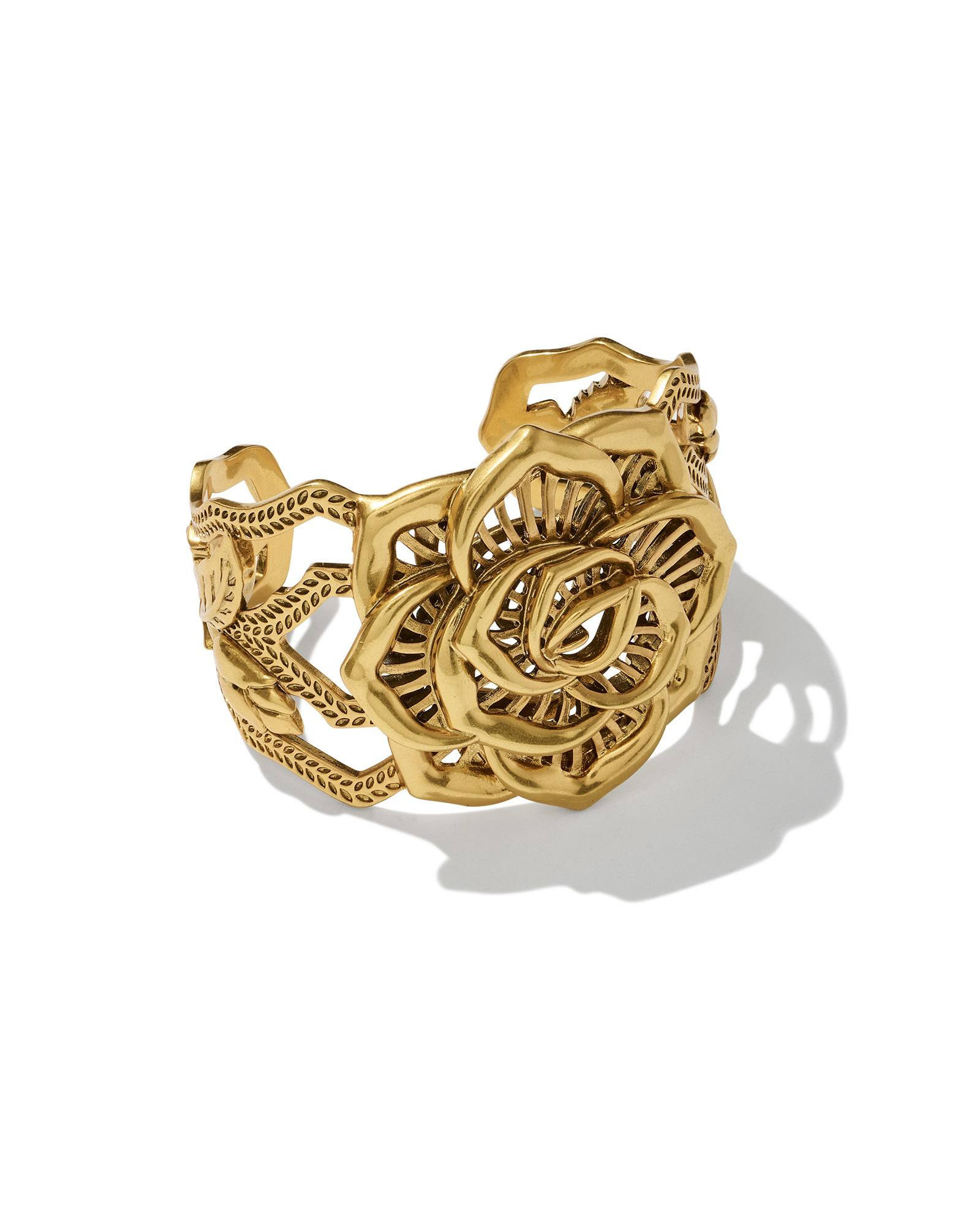 Kendra Scott Ansel Rose Statement Cuff in Vintage Gold | Metal | Kendra Scott