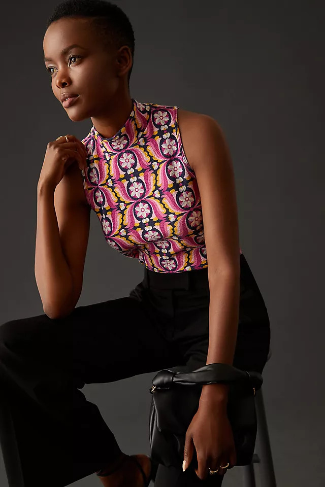 Maeve Structured Mock Neck Top | Anthropologie (US)