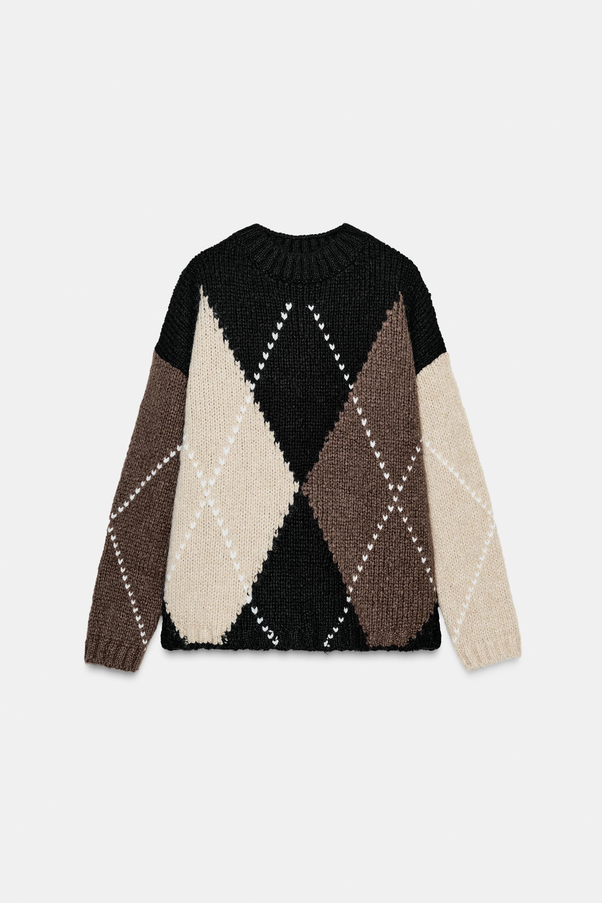 ARGYLE KNIT SWEATER | Zara US