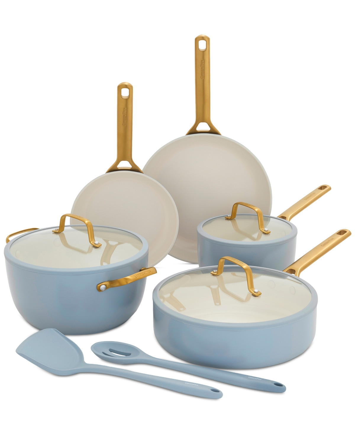 GreenPan Reserve Pro 10-Piece Nonstick Cookware Set - Glacier | Macy's