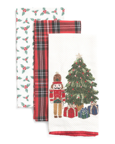 Set Of 3 Nutcracker Assorted Kitchen Towels | TJ Maxx
