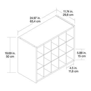 Westport 25 in. Wx 20 in.H White Laminate Board Traditional Stackable 4 Shelf-15 Cube Shoe Storag... | The Home Depot