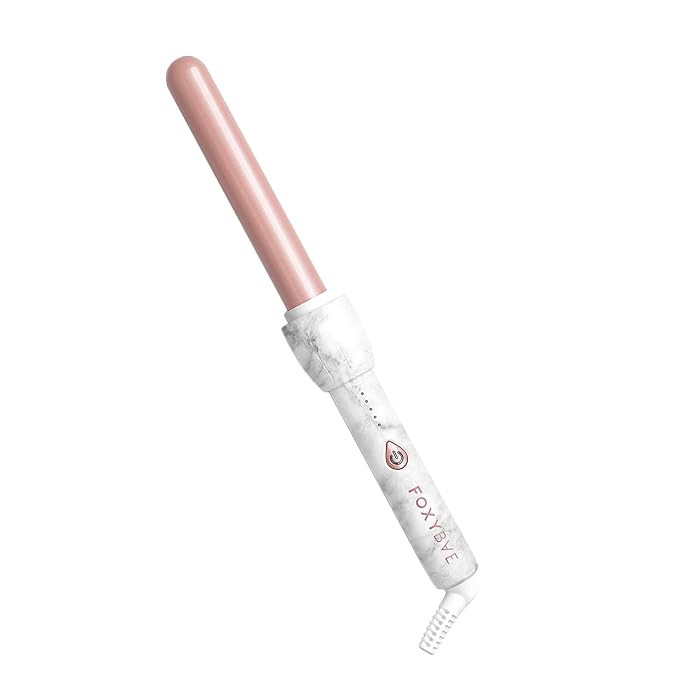 FoxyBae White Marble Rose Curling Wand - Ceramic Tourmaline Technology - Hair Curler with Negativ... | Amazon (US)