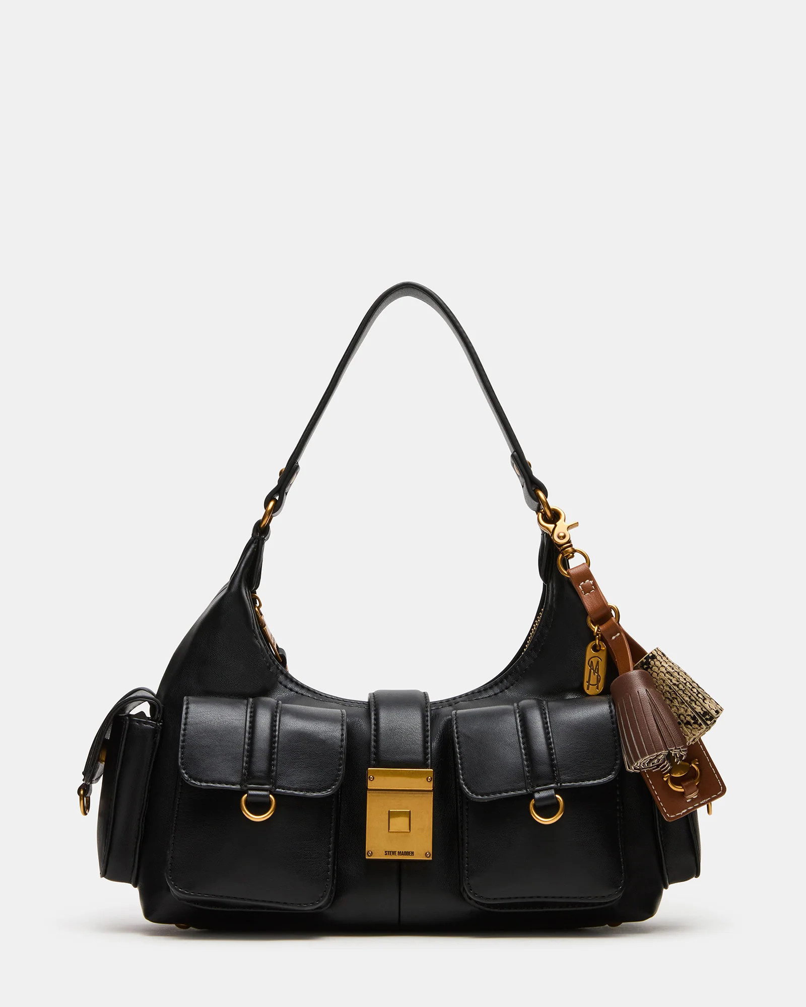 ISSAC Bag Black Cargo Shoulder Pockets Mini Handbag | Steve Madden (US)