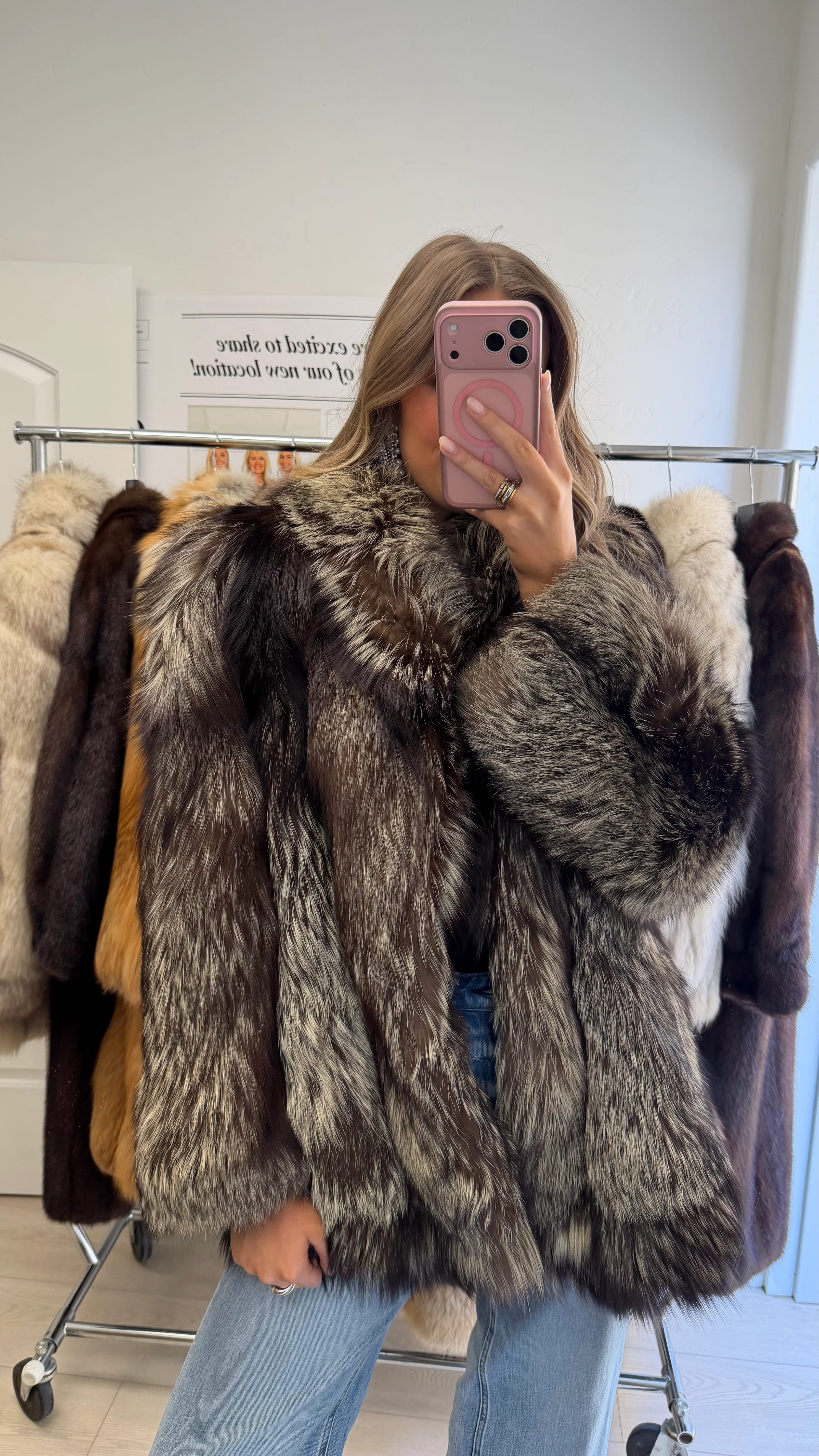 #2 Vintage Silver Fox Jacket Size Medium | Glitzy Bella