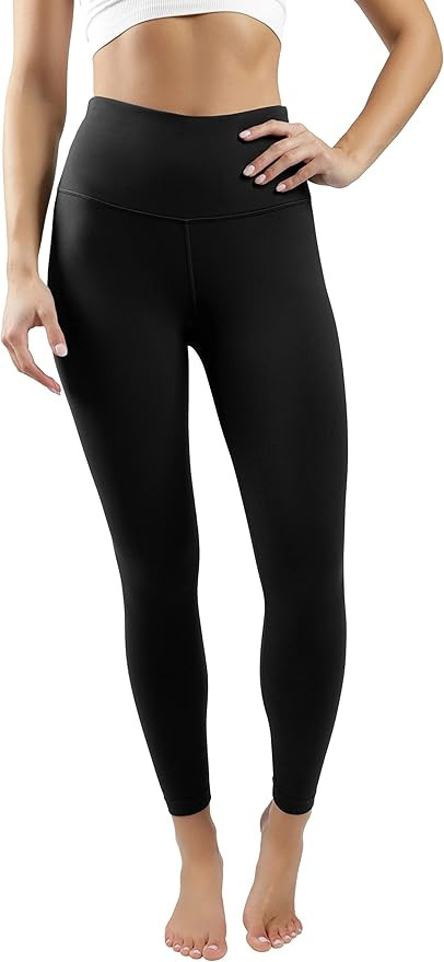 90 Degree By Reflex Ankle Length High Waist Power Flex Leggings - 7/8 Tummy Control Yoga Pants | Amazon (US)